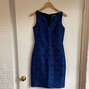 C. Wonder Blue and Black Patterned Mini Dress